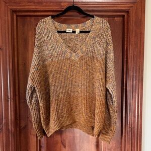 Day trip V-Neck Sweater - Brown and Tan